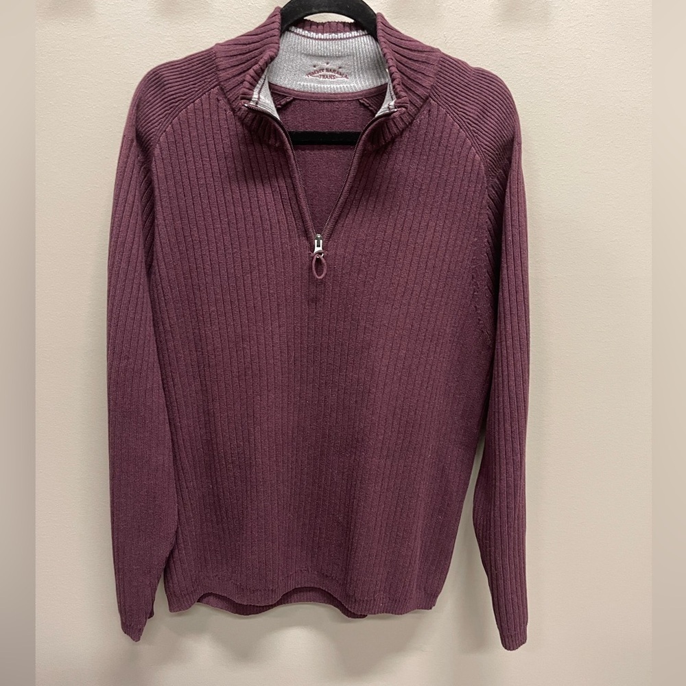 Tommy Bahama Men's Zip-Up Sweater - Plum